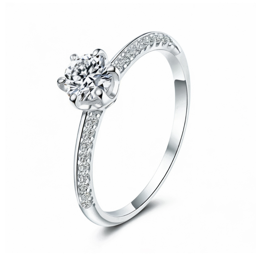 0.5CT Six Prong Moissanite Ring