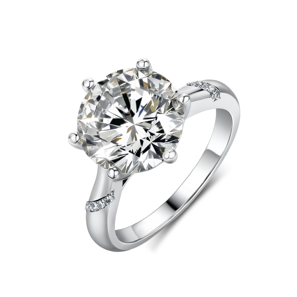 5CT Round Cut Accented Lab Diamond Ring