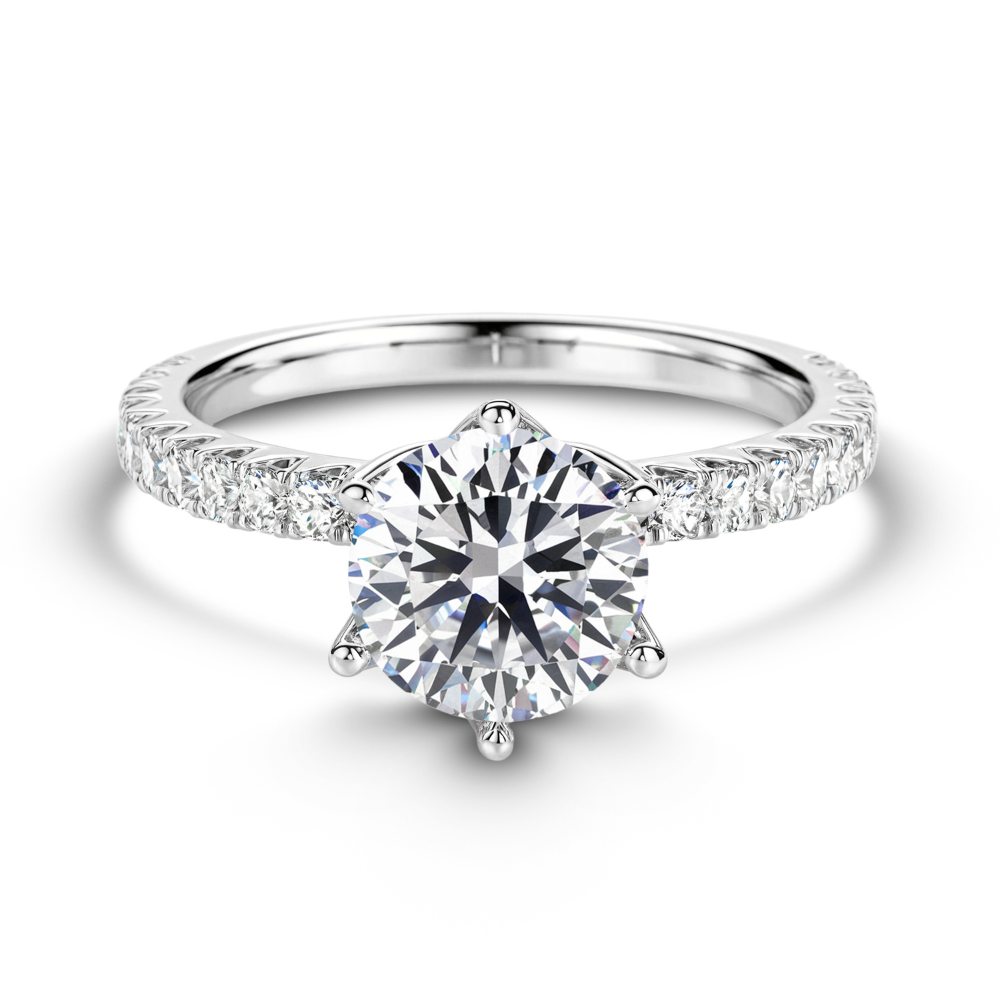 2CT Round Brilliant-Cut Eternity Moissanite Ring