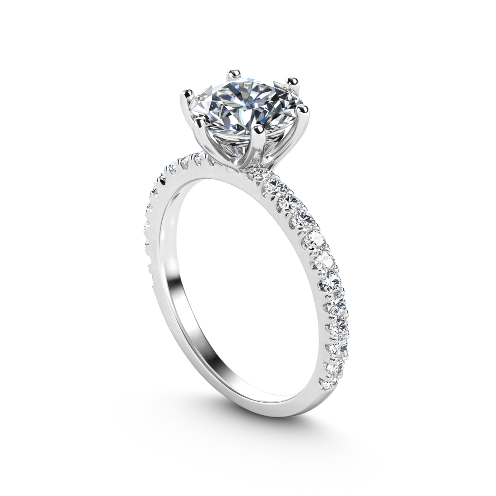 2CT Round Brilliant-Cut Eternity Moissanite Ring