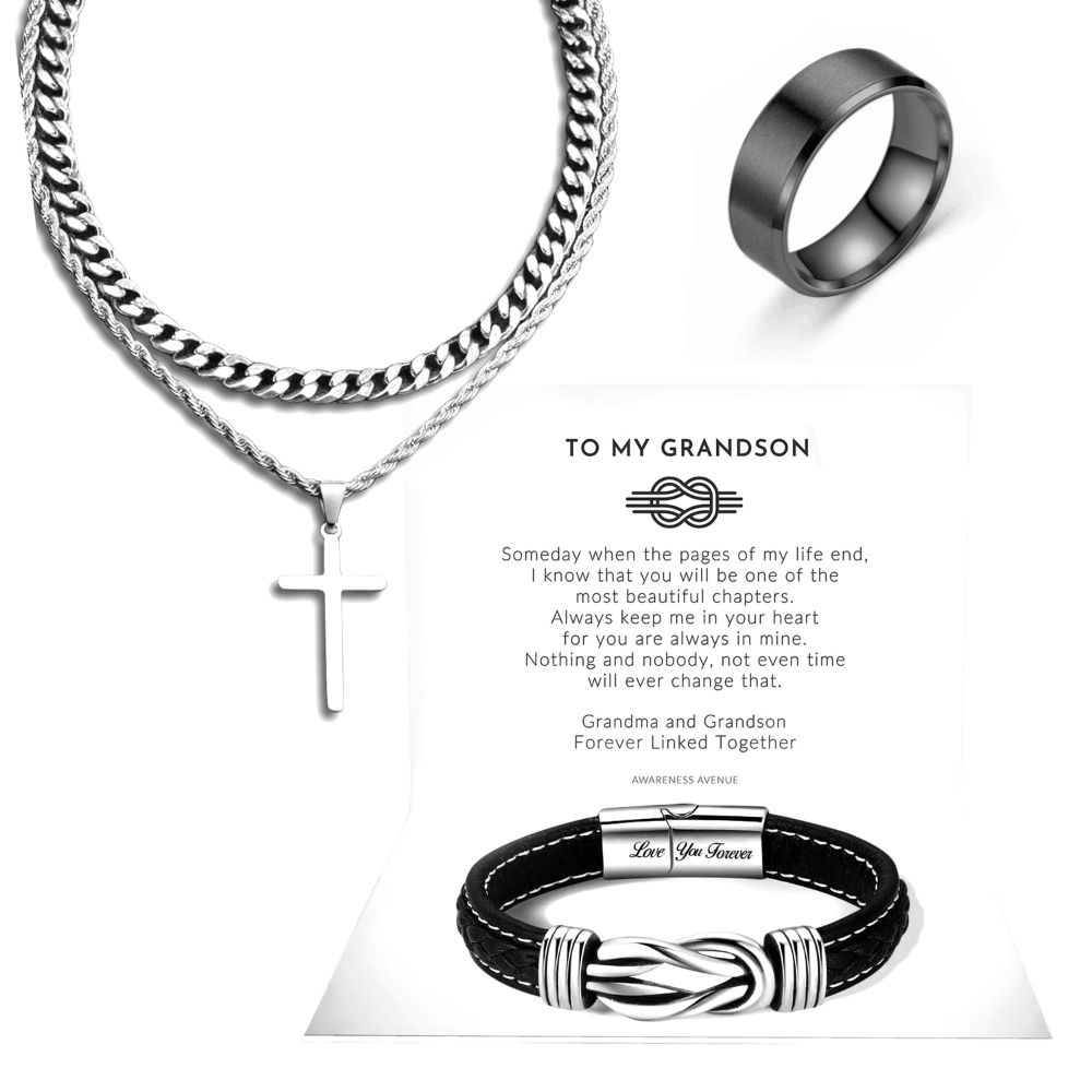 To My Grandson 'Forever Linked' Men's Gift Set