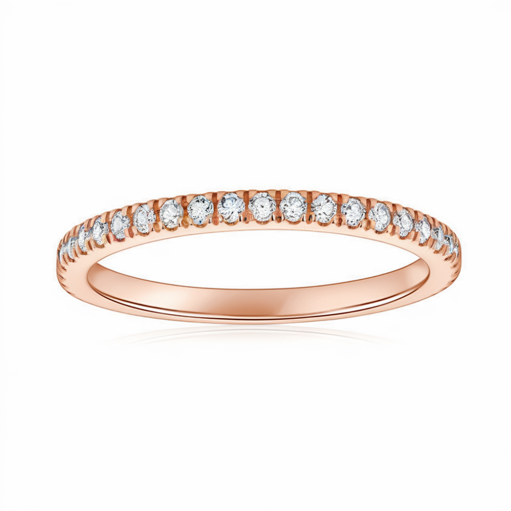 1.3CT Rose Gold Eternity Moissanite Ring