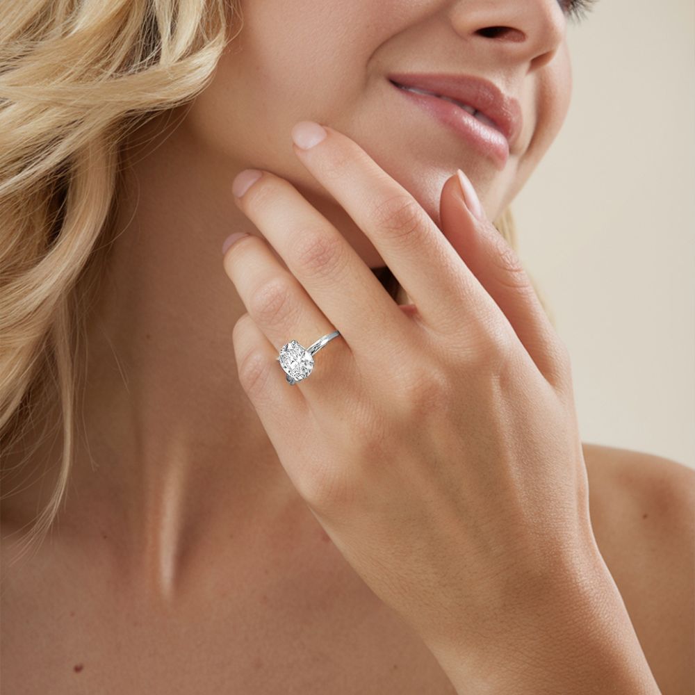 Oval Cut Rose Gold Solitaire Moissanite Ring