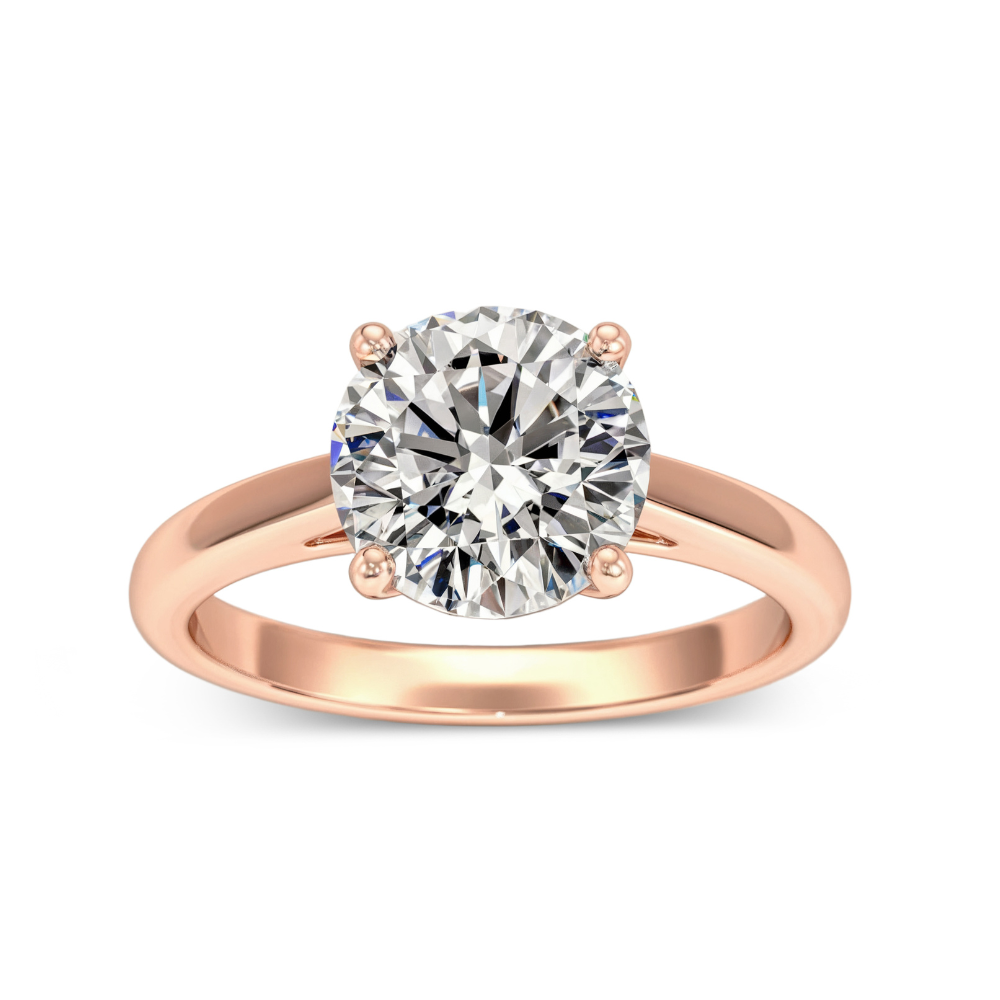 1CT Round Cut Rose Moissanite Ring