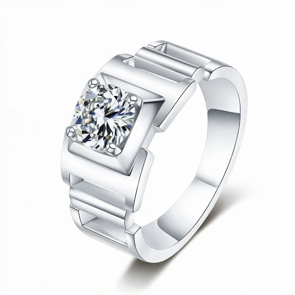 Men's Linked 1CT Moissanite Ring