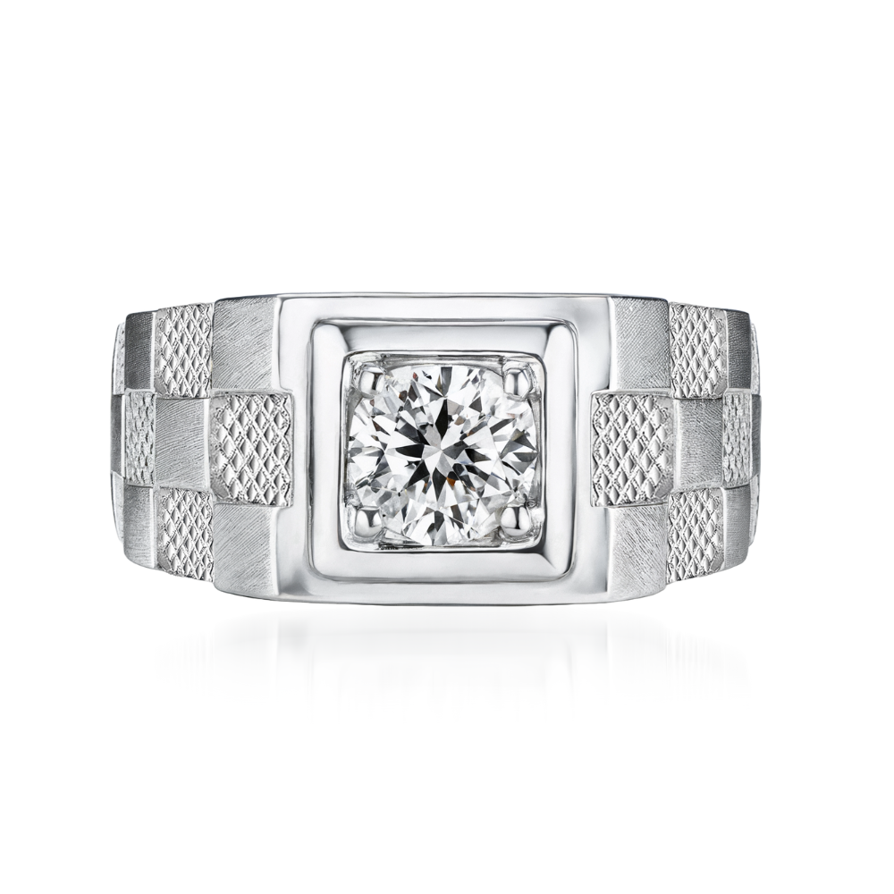 Checkered Men's 1CT Moissanite Wedding Band