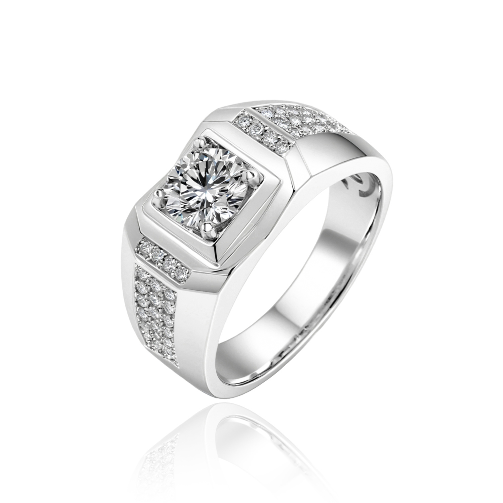 Men's 1CT Round Cut Moissanite Eternity Band