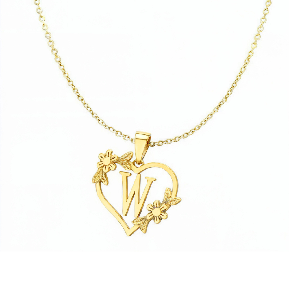 Gold Custom Initial Heart Necklace