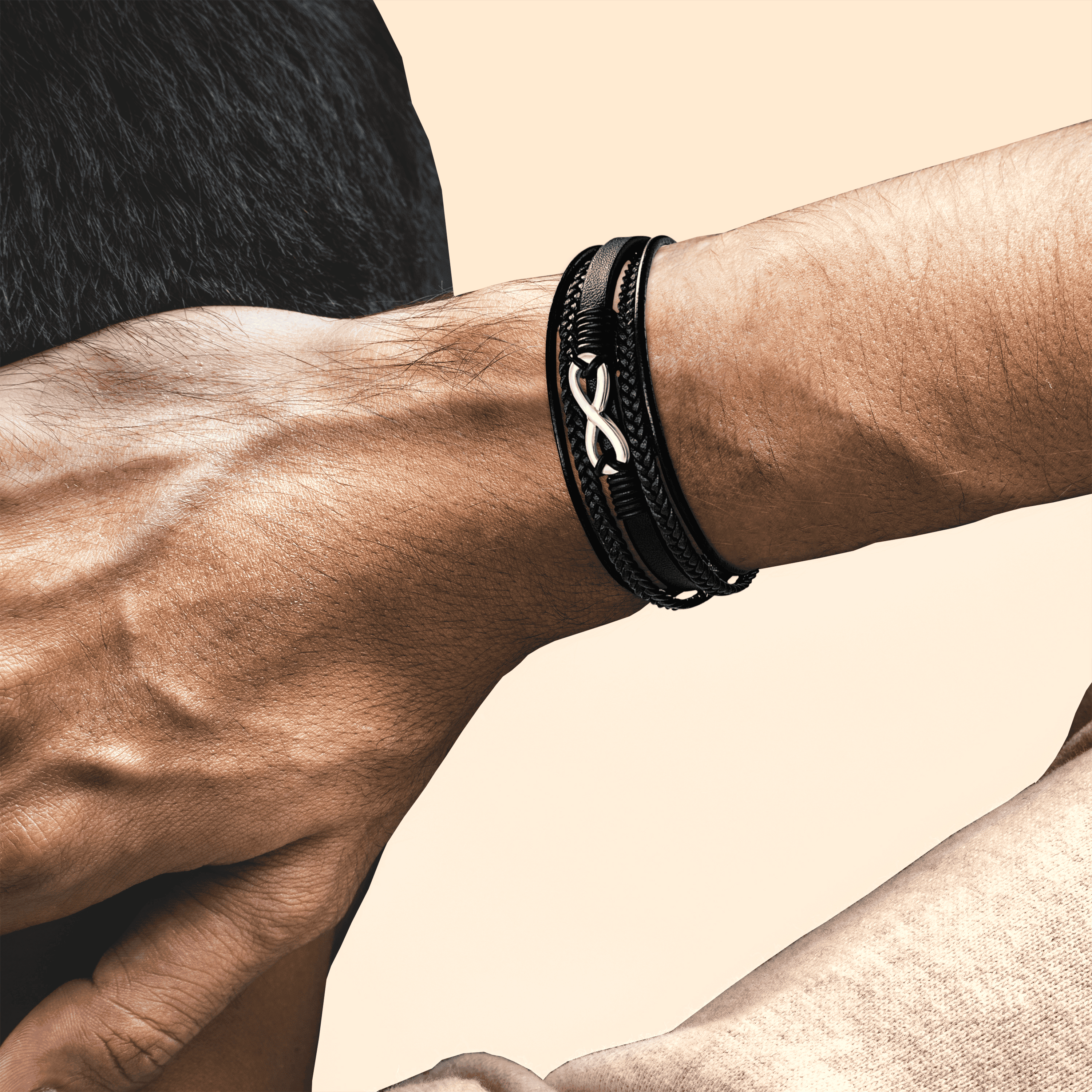 To My Grandson | I Will Always Be With You | Leather Bracelet