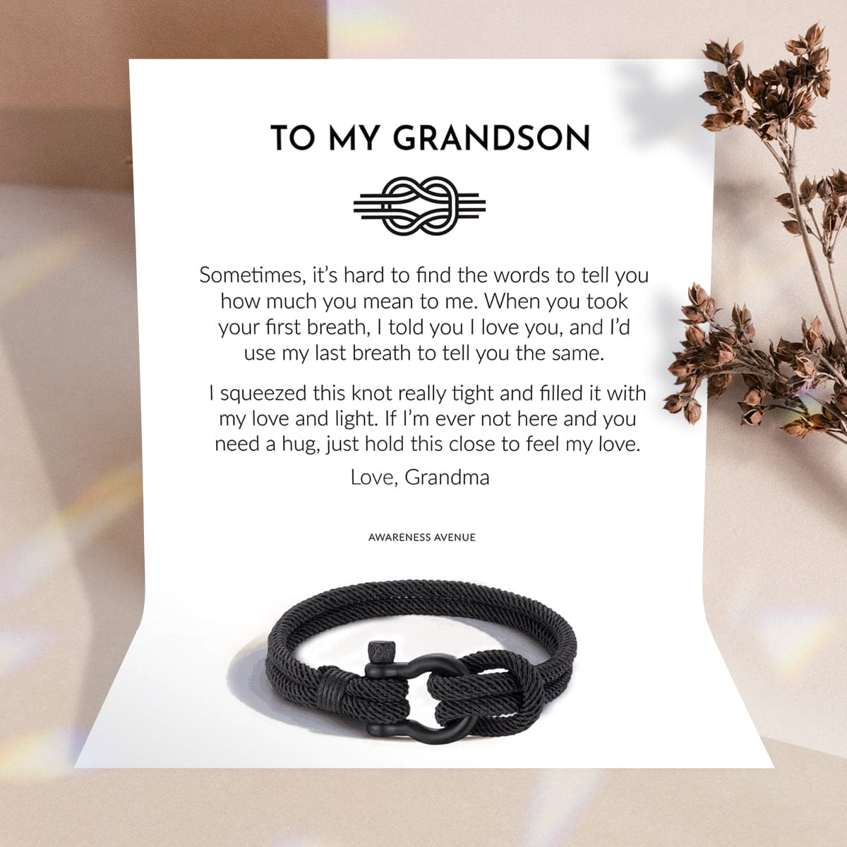To My Grandson | Feel My Love | Nautical Gift Bracelet