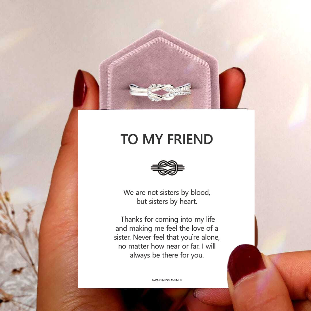 To My Best Friend | Sisters By Heart | S925 Knot Ring