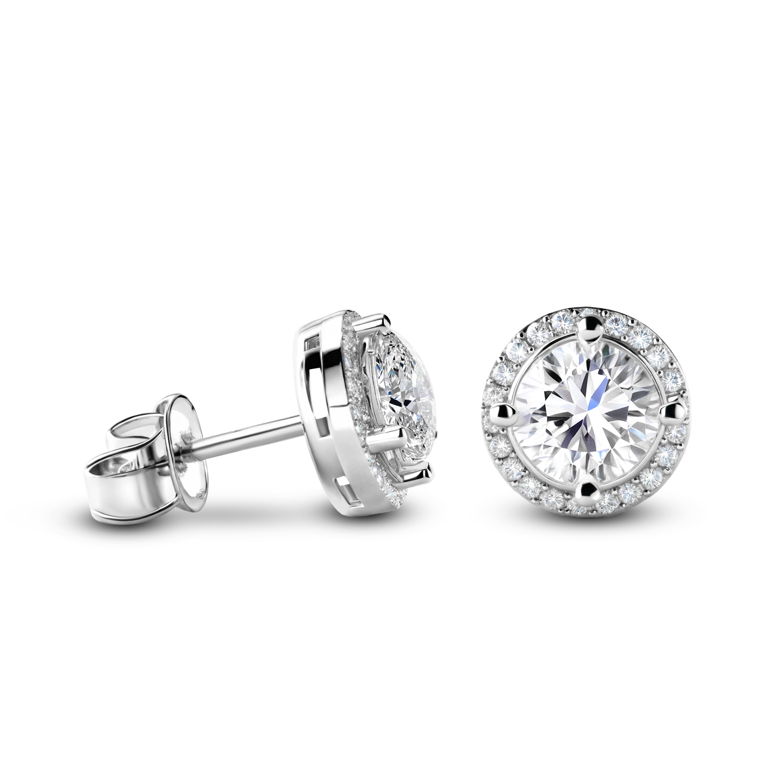 Eleanor Halo Moissanite Earrings