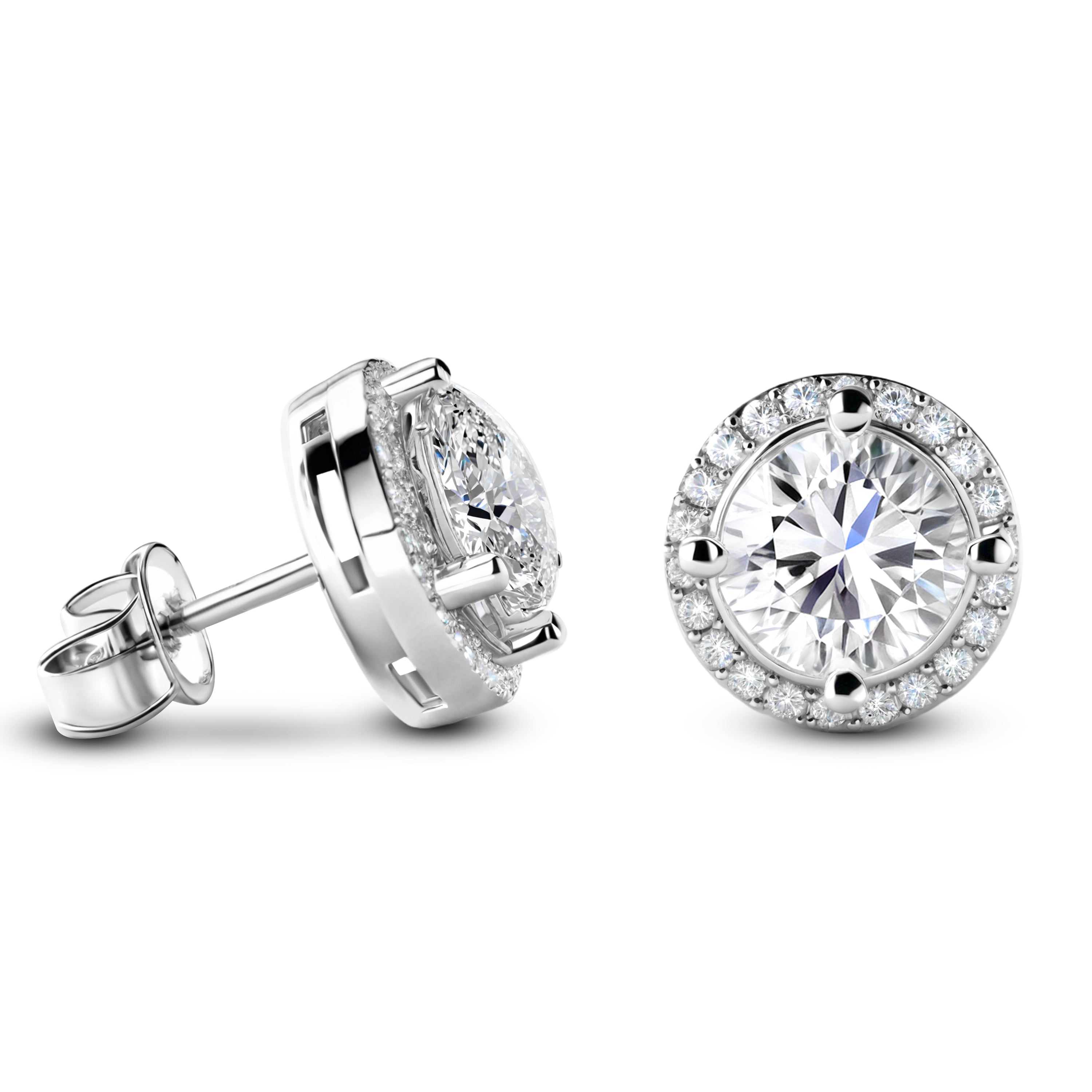 Eleanor Halo Moissanite Earrings