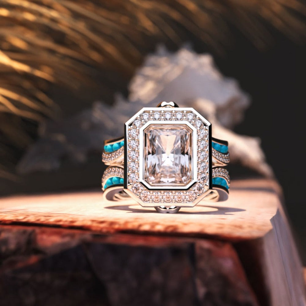 The Ocean's Crown: Ethical Diamond Ring - S925 Sterling Silver