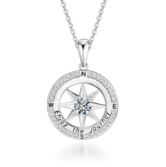 'Enjoy the journey' Compass Necklace