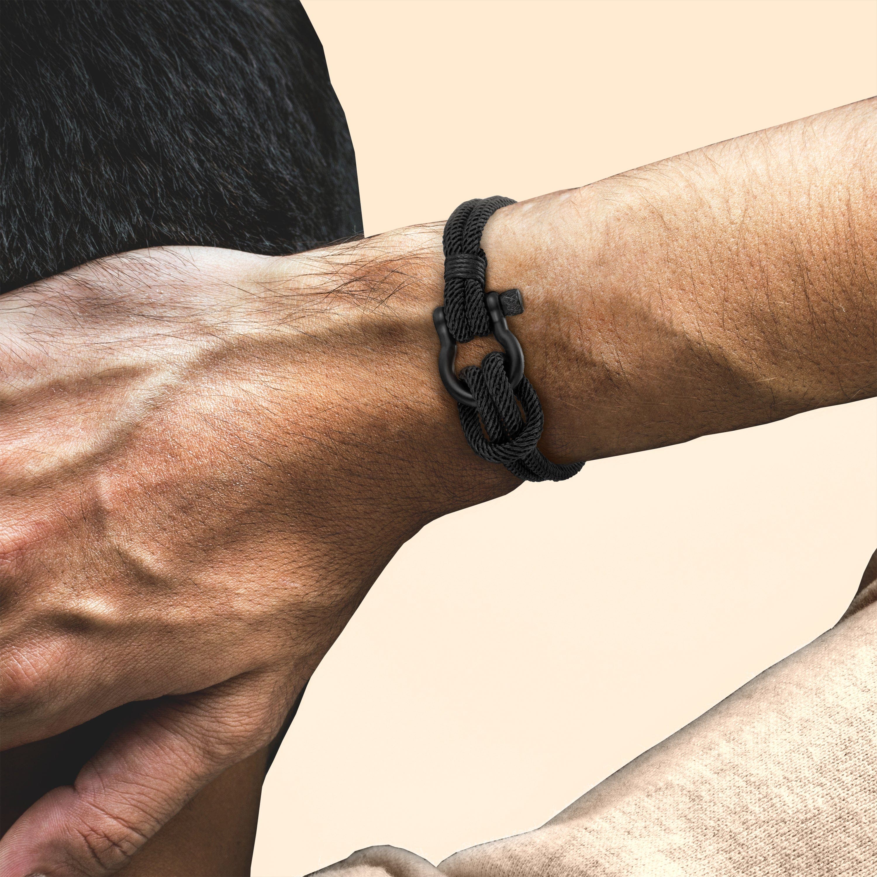 Pulsera de cuerda con ancla para hombre