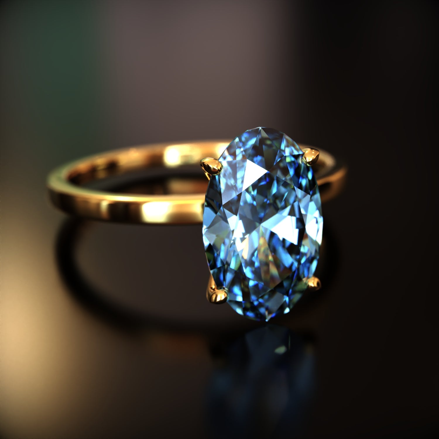 The Elena - Custom Oval Cut Moissanite Ring