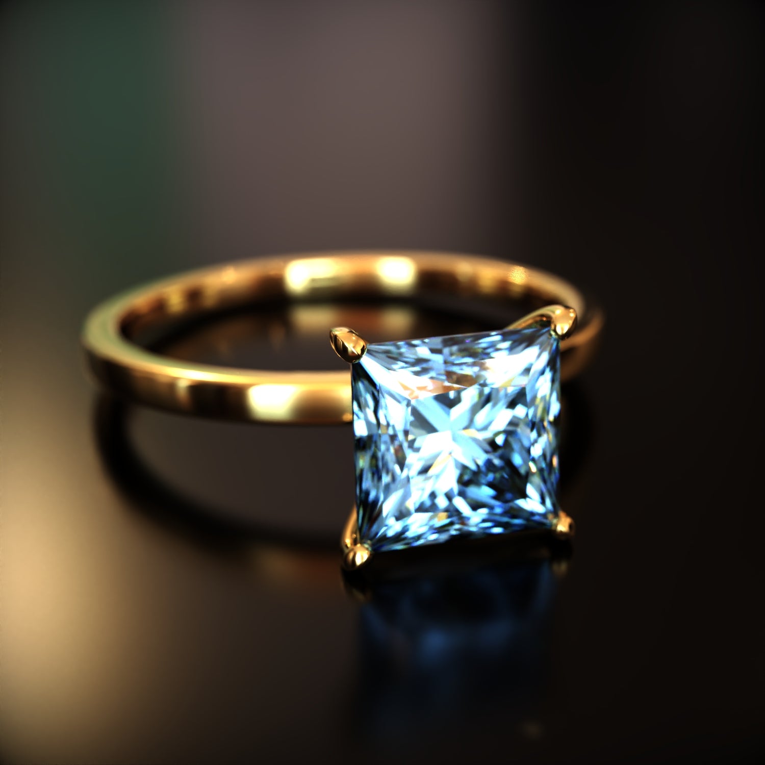 The Belle - Custom Princess Cut Moissanite Ring