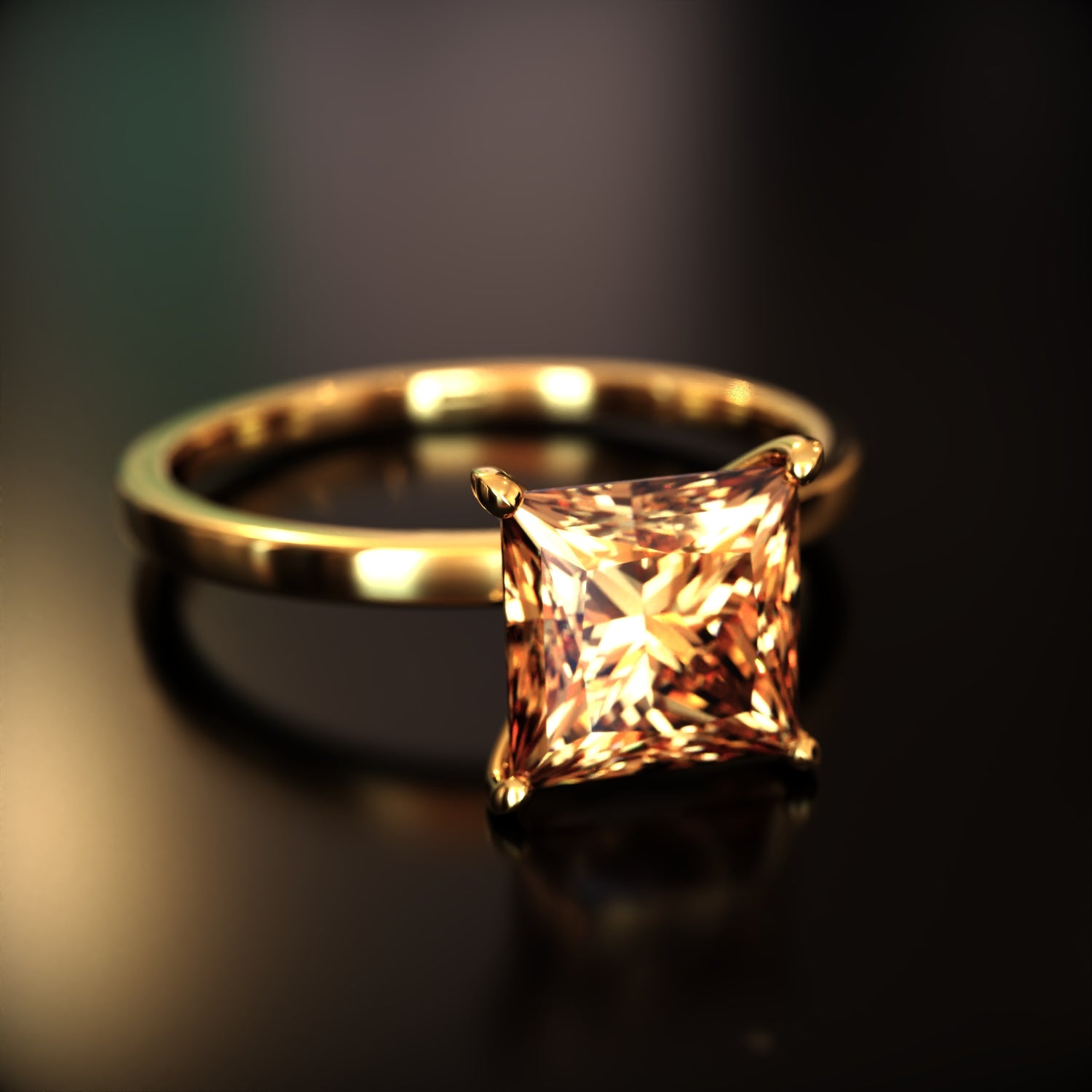 The Belle - Custom Princess Cut Moissanite Ring