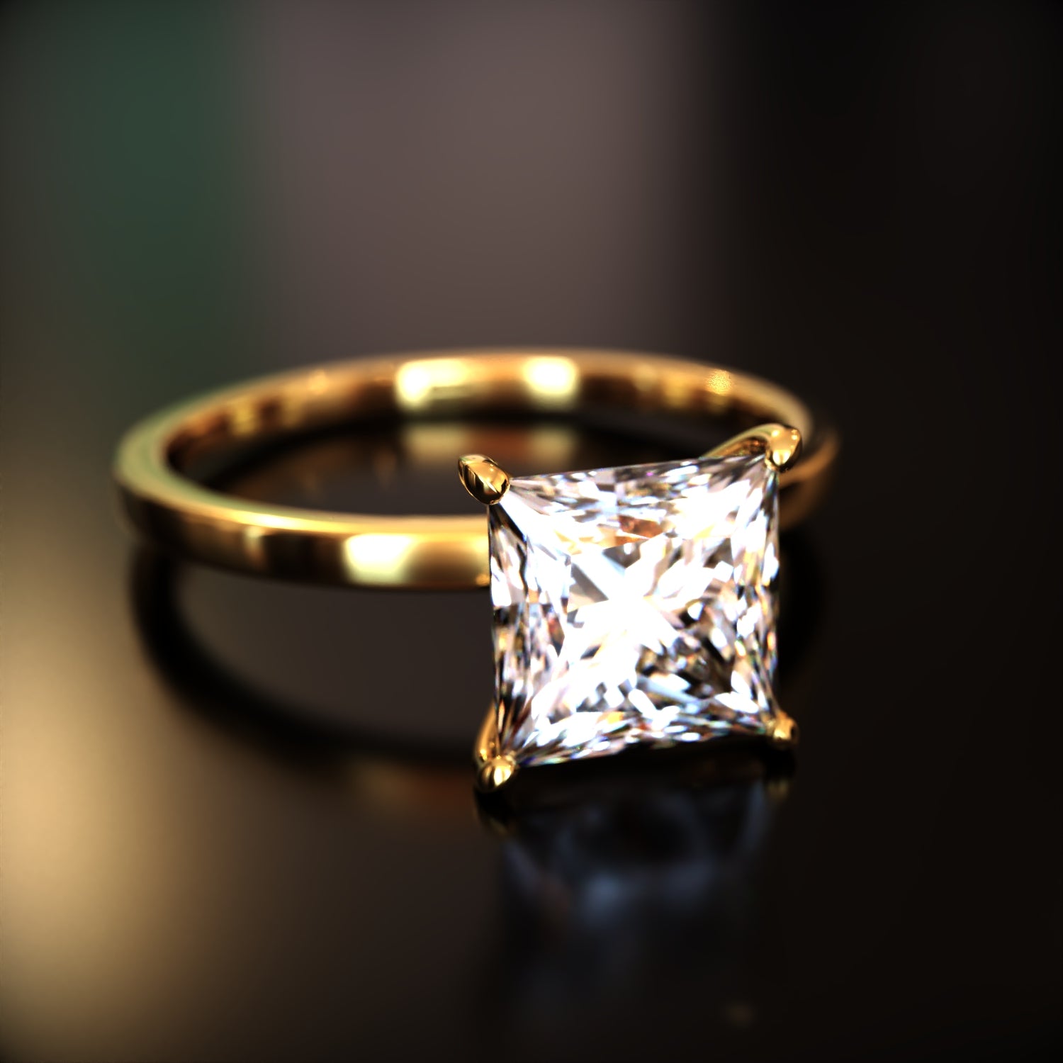 The Belle - Custom Princess Cut Moissanite Ring