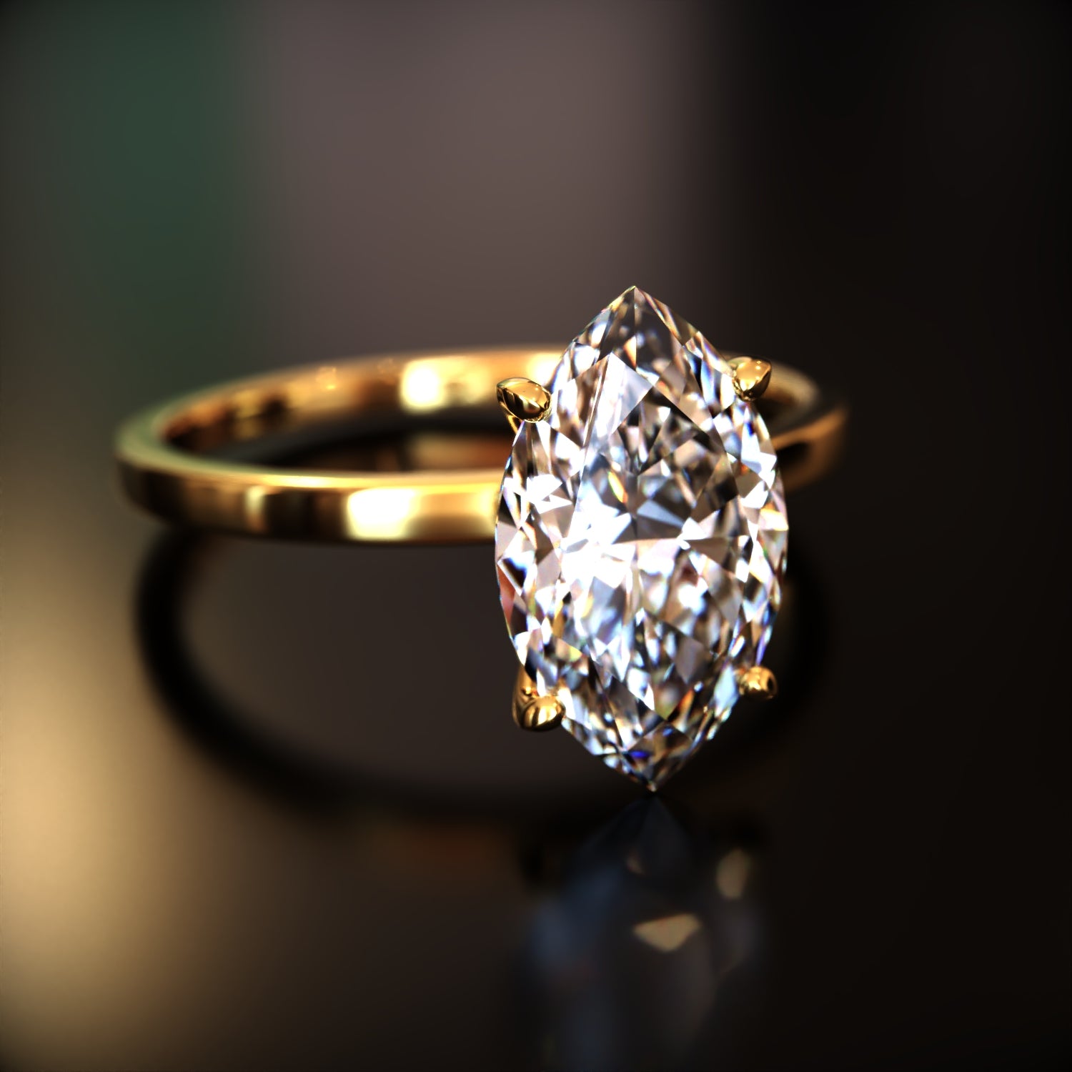 The Sofia - Custom Marquise Cut Moissanite Ring