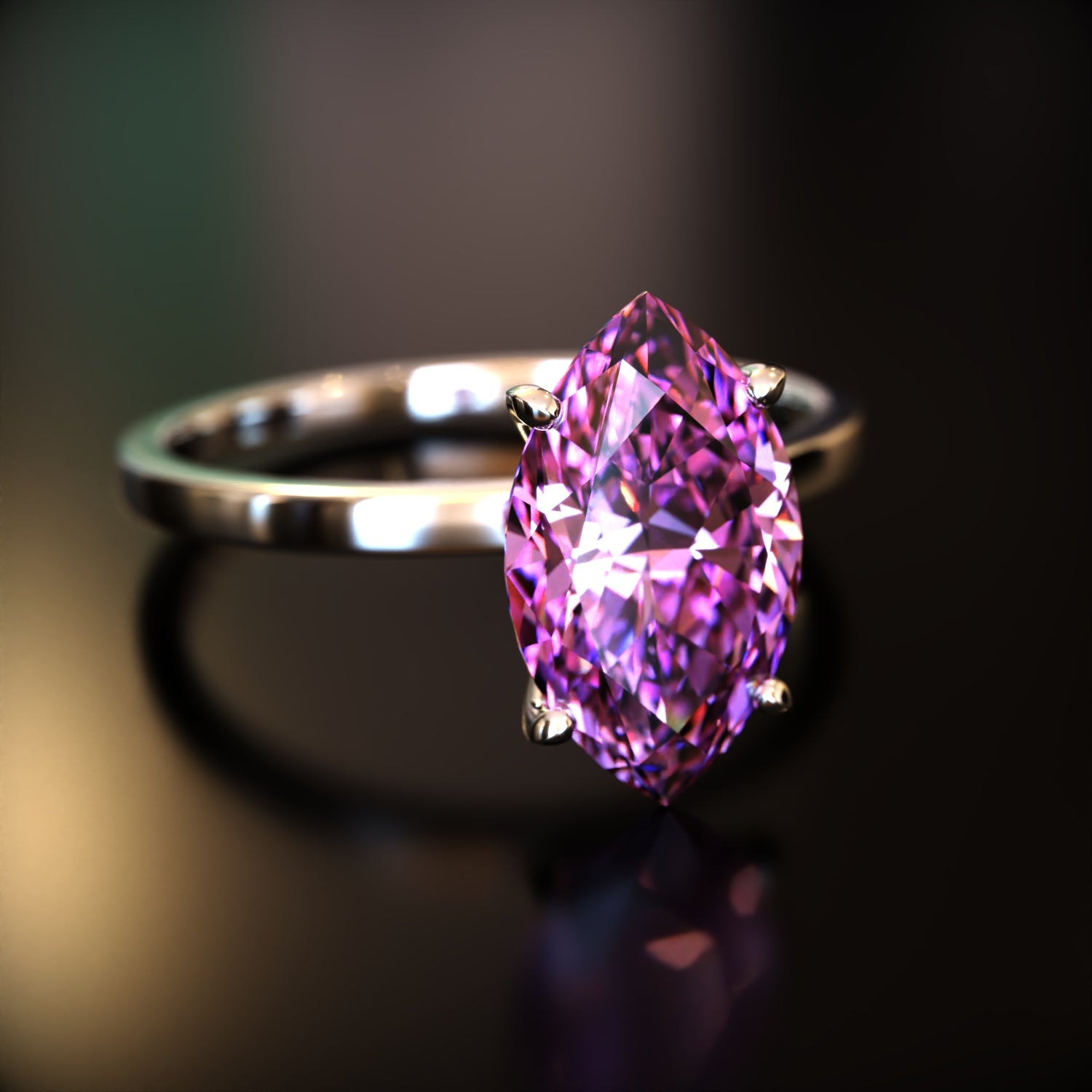 The Sofia - Custom Marquise Cut Moissanite Ring