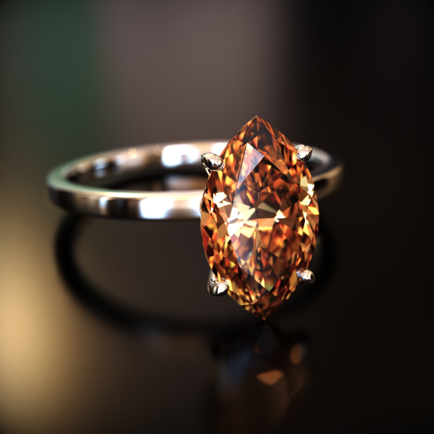 The Sofia - Custom Marquise Cut Moissanite Ring