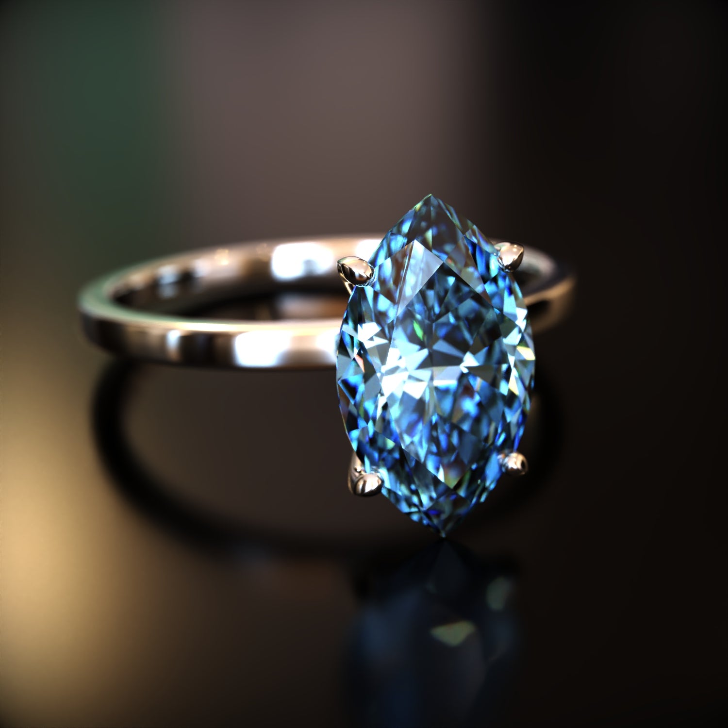 The Sofia - Custom Marquise Cut Moissanite Ring