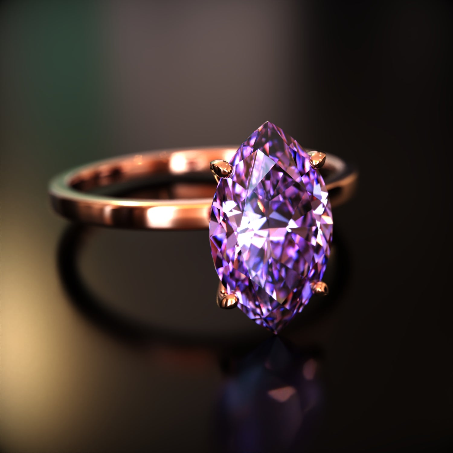 The Sofia - Custom Marquise Cut Moissanite Ring