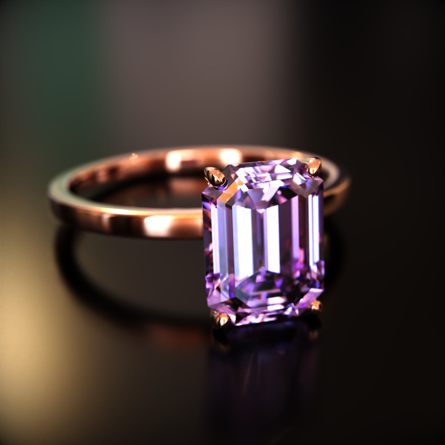 The Alexandria - Custom Emerald Cut Moissanite Ring