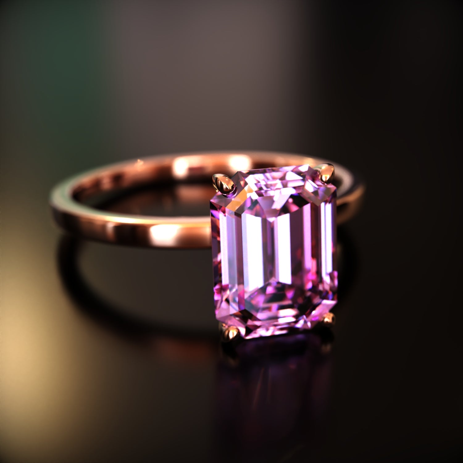 The Alexandria - Custom Emerald Cut Moissanite Ring