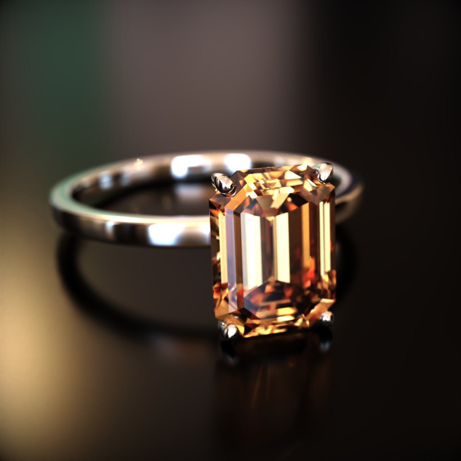 The Alexandria - Custom Emerald Cut Moissanite Ring