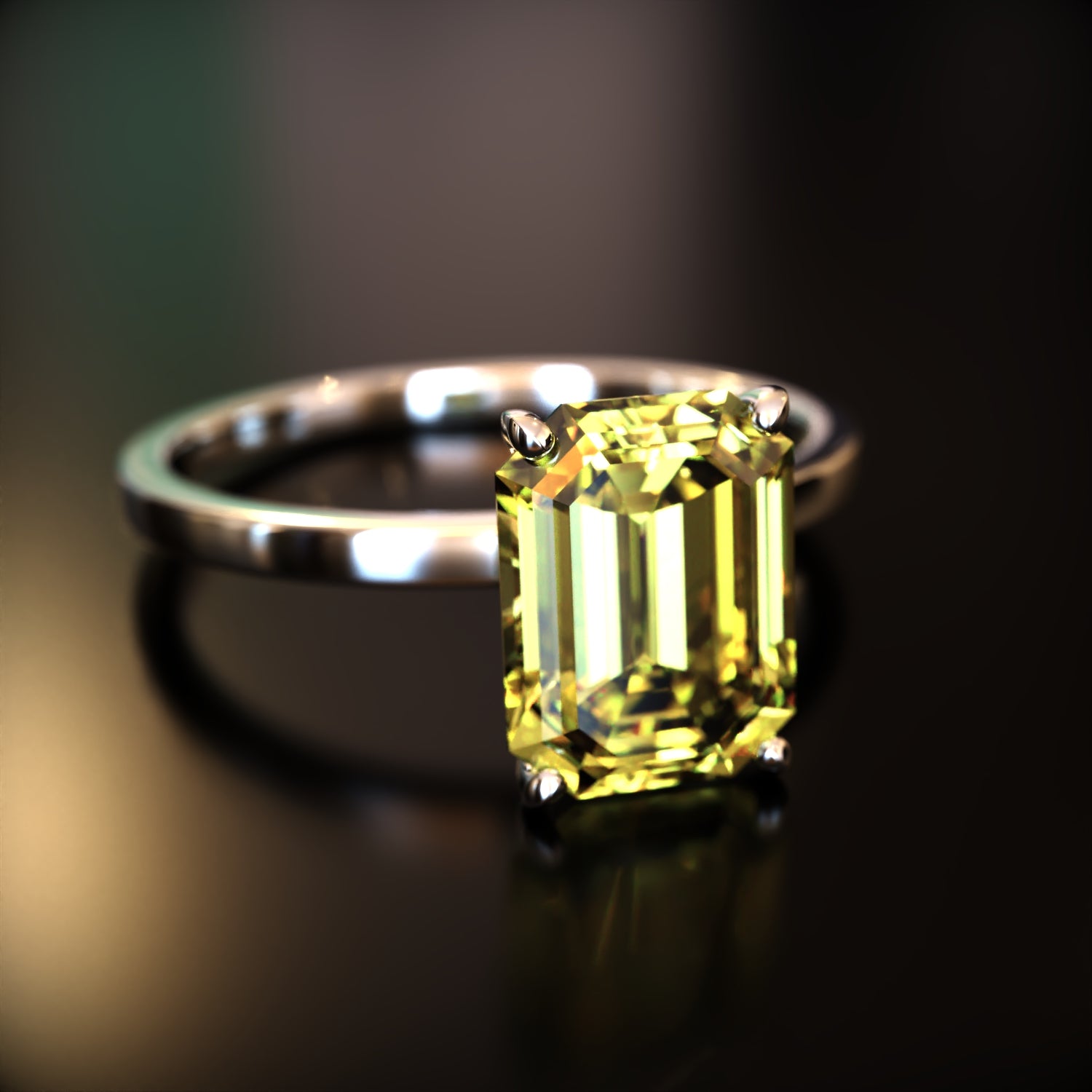 The Alexandria - Custom Emerald Cut Moissanite Ring