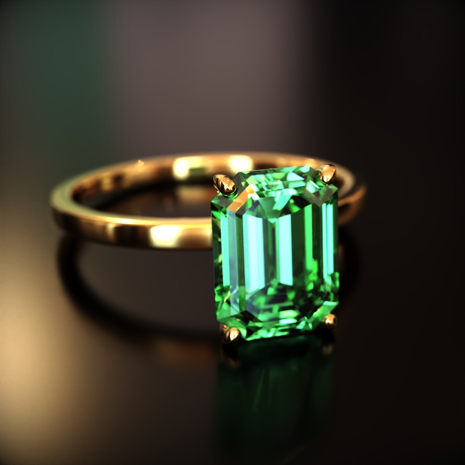 The Alexandria - Custom Emerald Cut Moissanite Ring