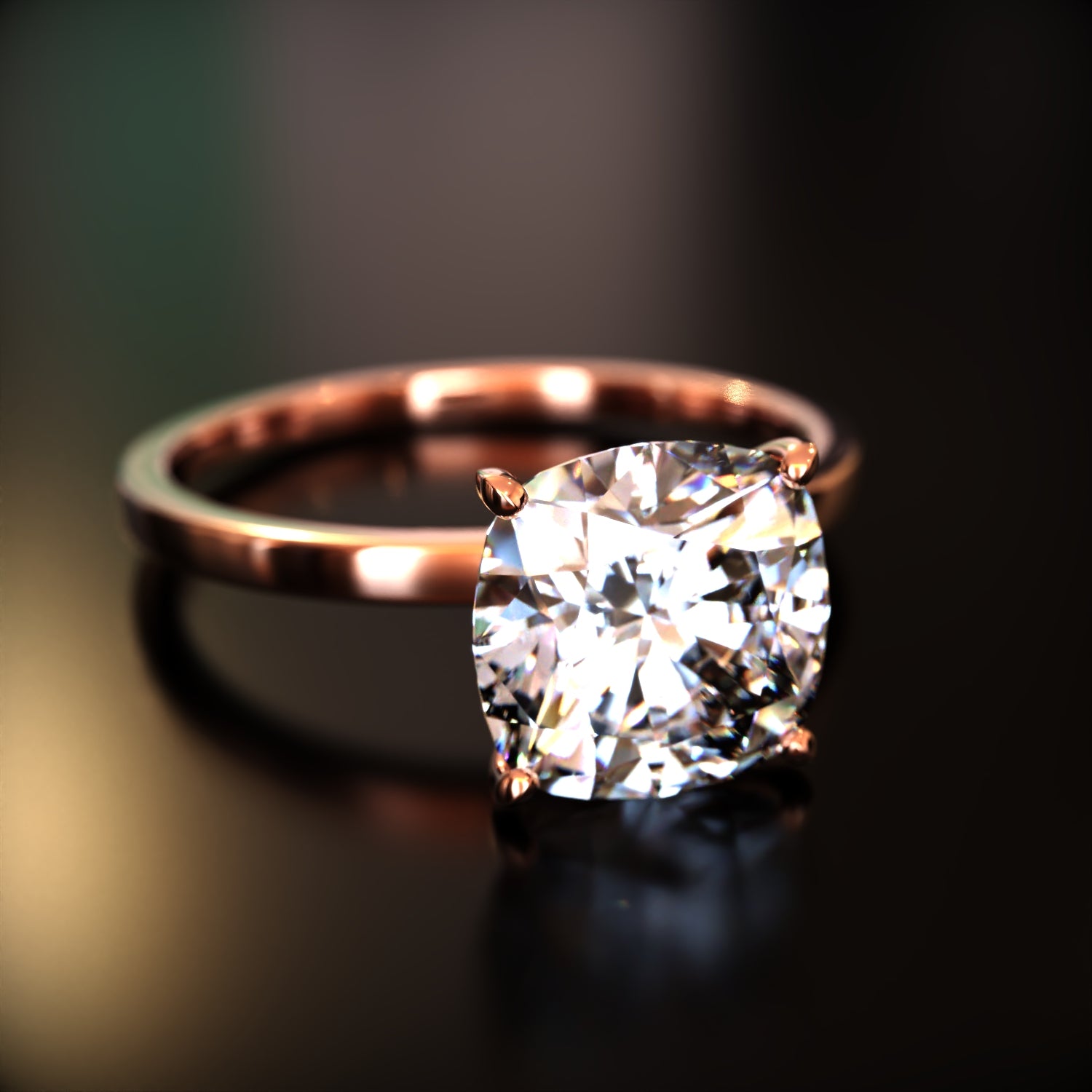 The Claire - Custom Cushion Cut Moissanite Ring