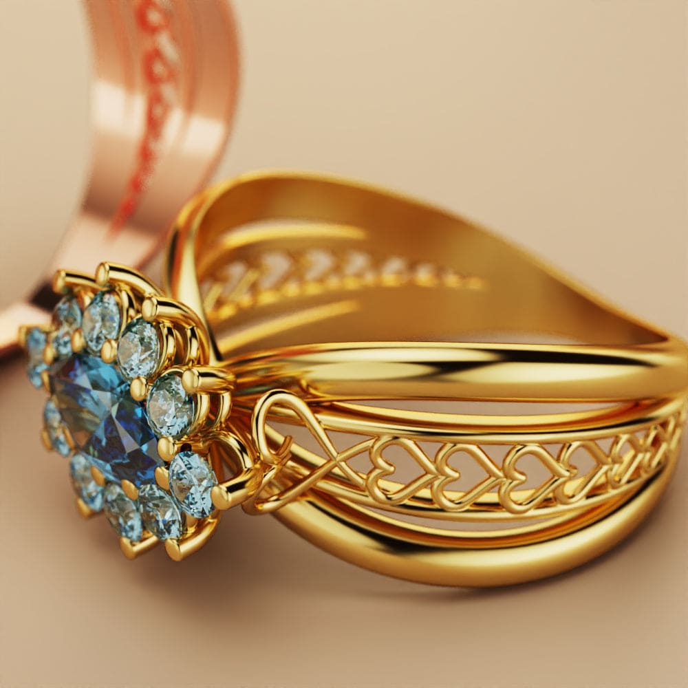 Marquise Brilliance: Gem Cluster Ring - 18K Gold Vermeil