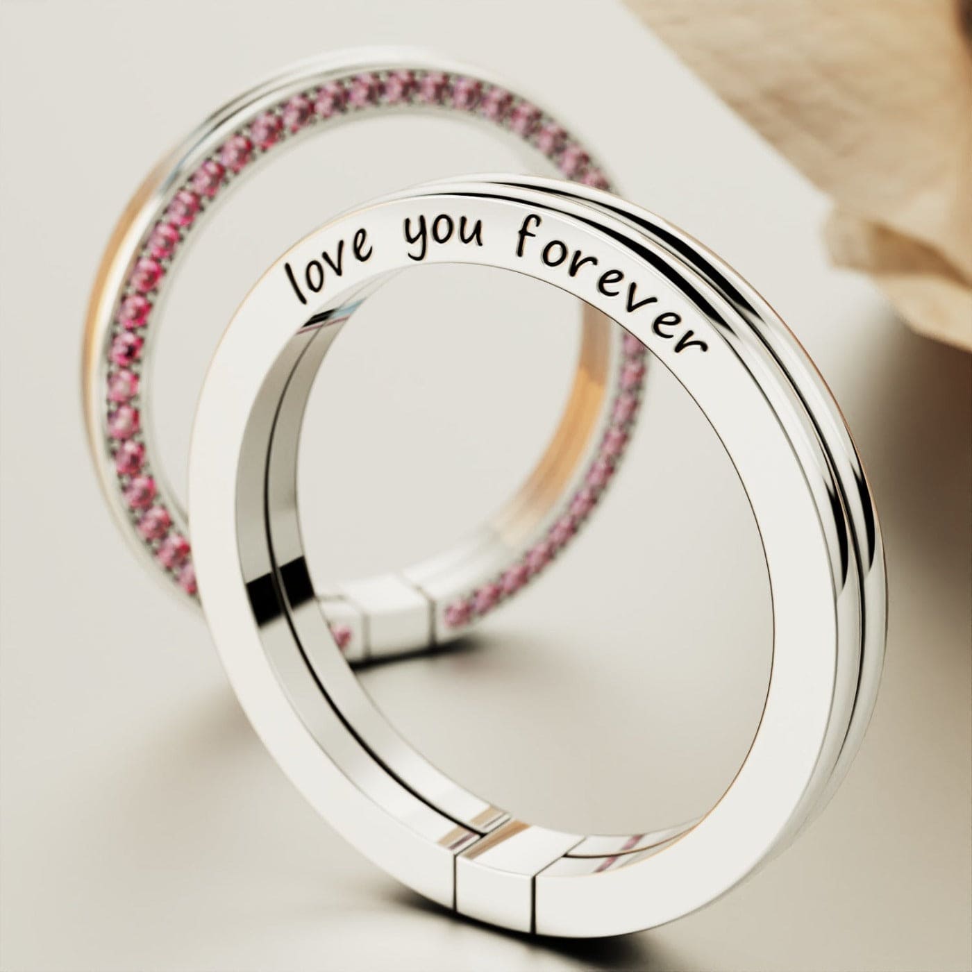 Love You Forever: Personalized Foldable Silver Ring