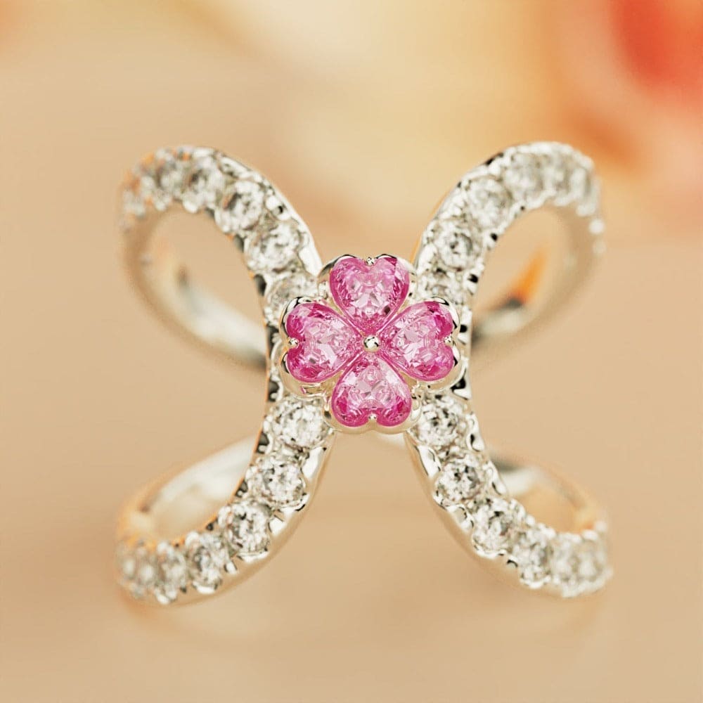 Anillo de amor infinito Pink Serenity: plata de ley S925 