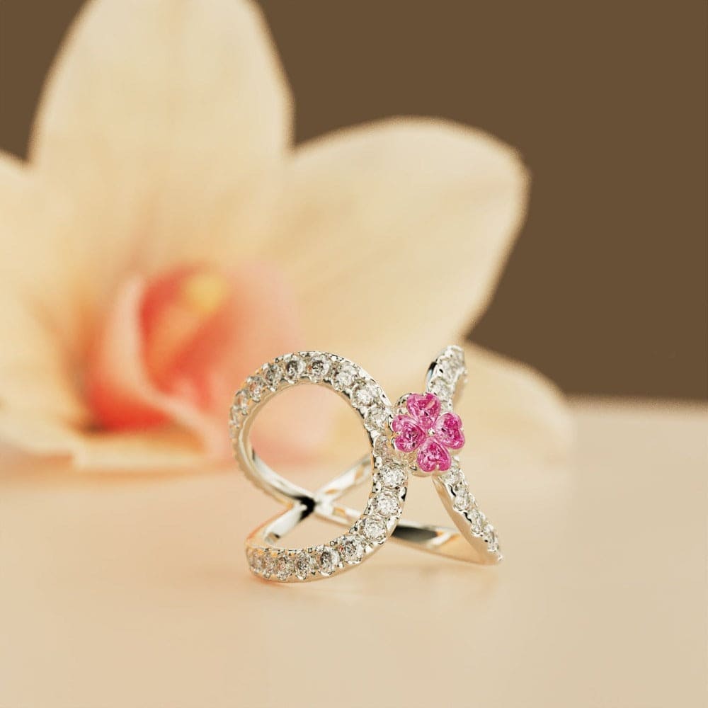 Pink Serenity: Infinity Love Loop Ring - S925 Sterling Silver