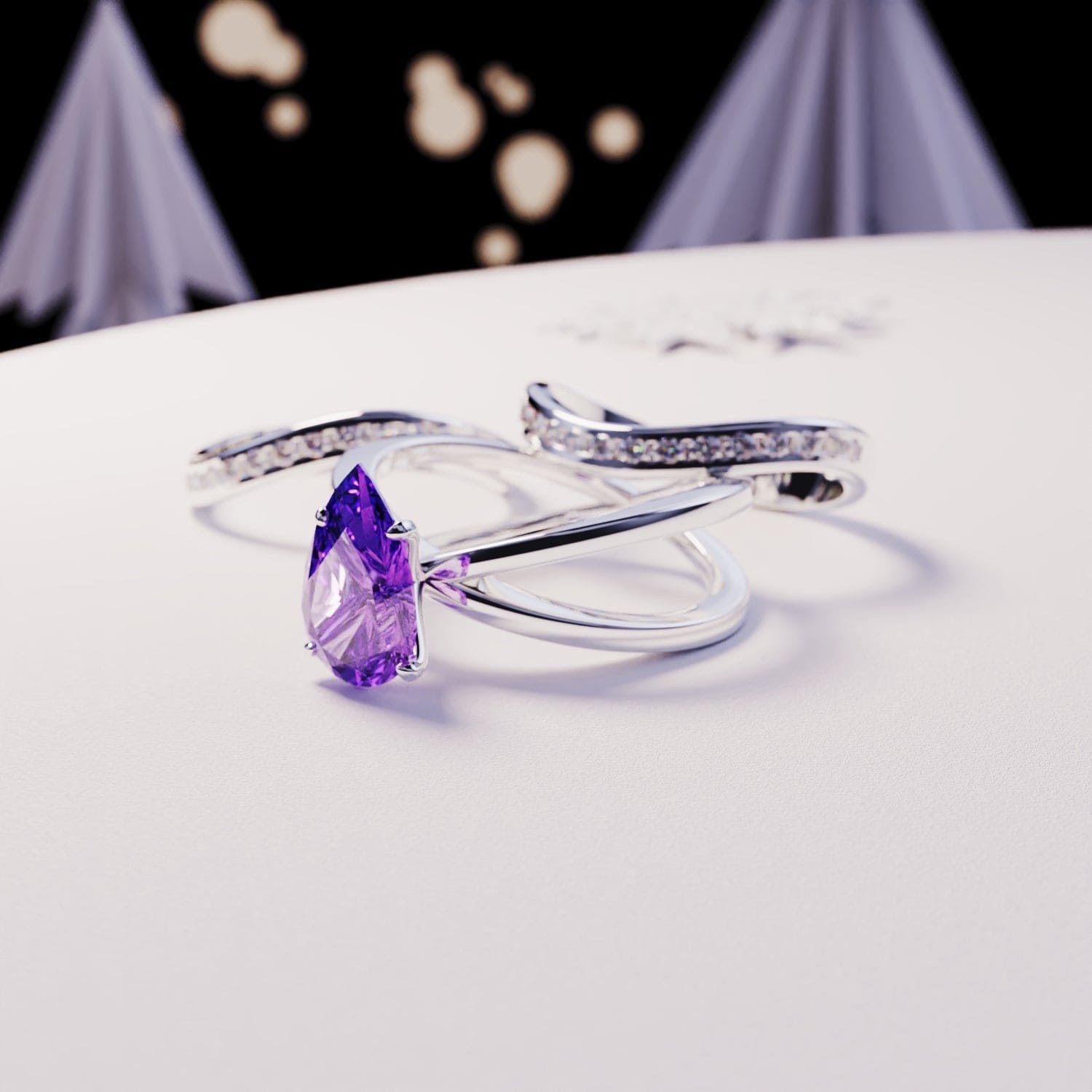 The Bride: Triple 3-In-1 Set Amethyst Ring - S925 Sterling Silver