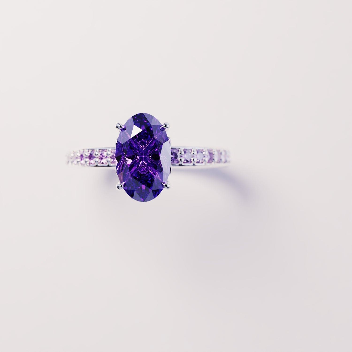 Lumine Grace: Oval Cut Amethyst Ring - S925 Sterling Silver