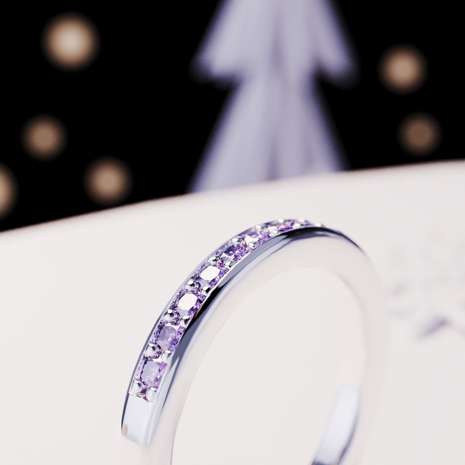 The Promise: Eternity Amethyst Ring - S925 Sterling Silver