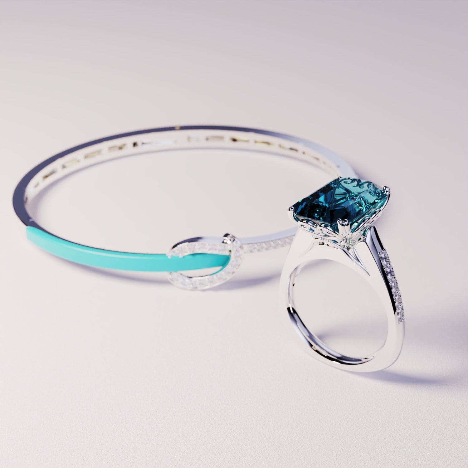 Azure Dream: Bracelet & Ring Upgrade - S925 Sterling Silver