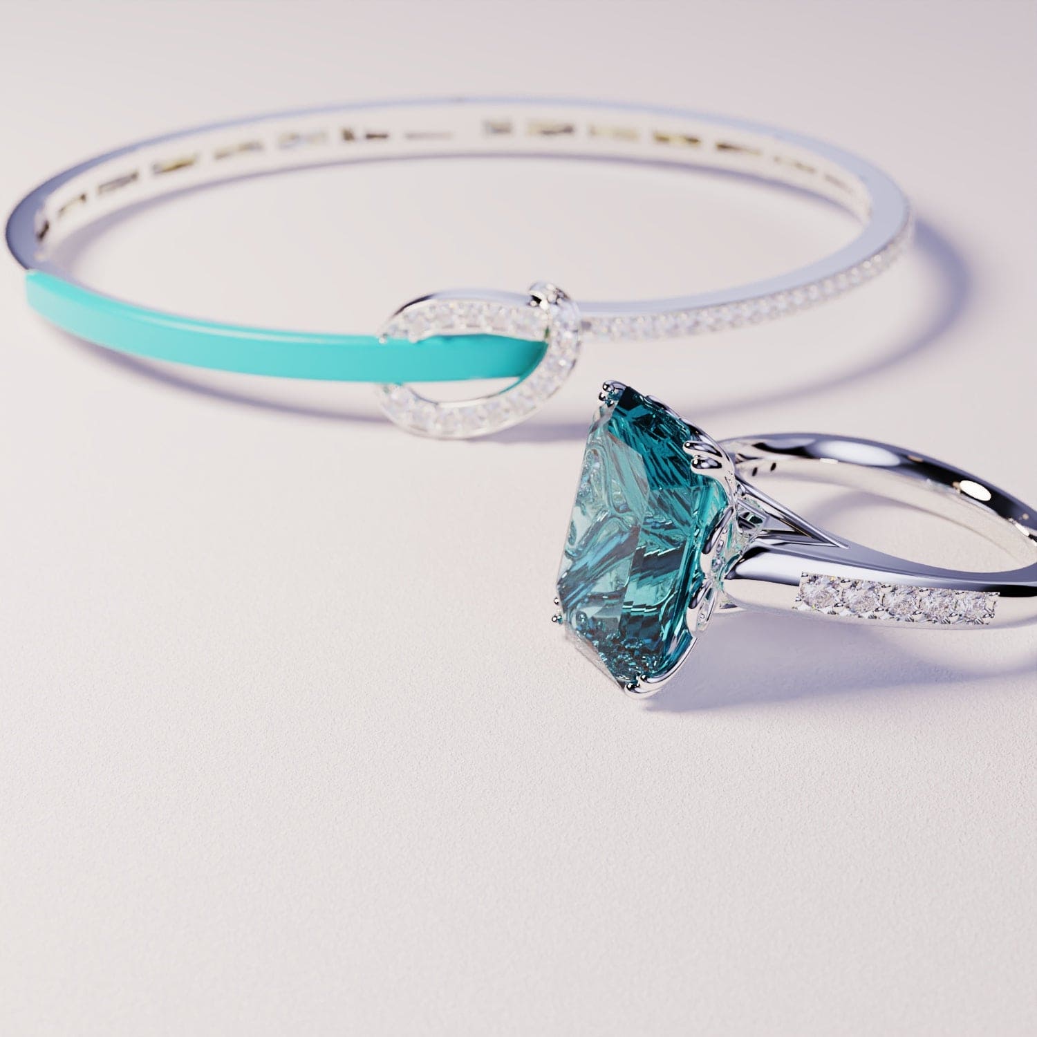 Azure Dream: Bracelet & Ring Upgrade - S925 Sterling Silver