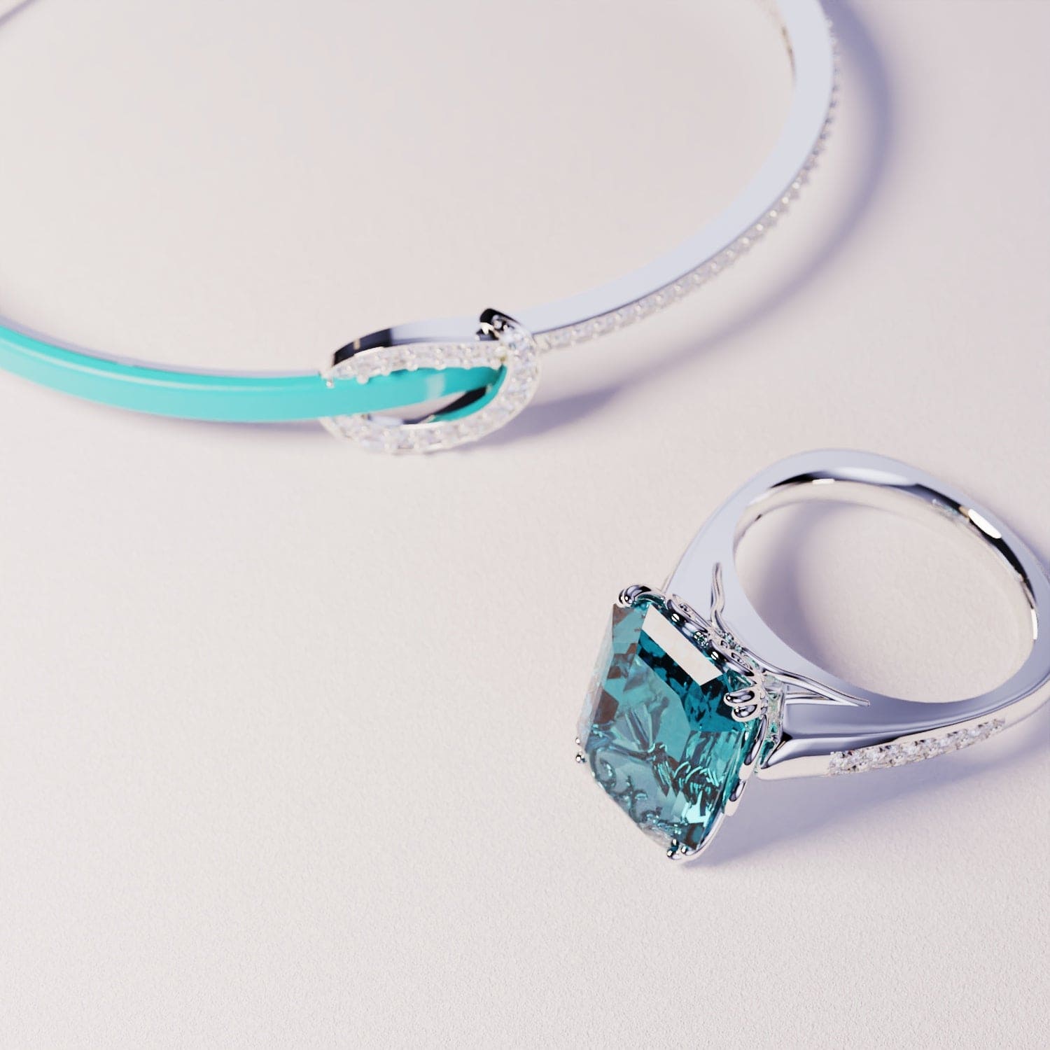 Azure Dream: Bracelet & Ring Upgrade - S925 Sterling Silver