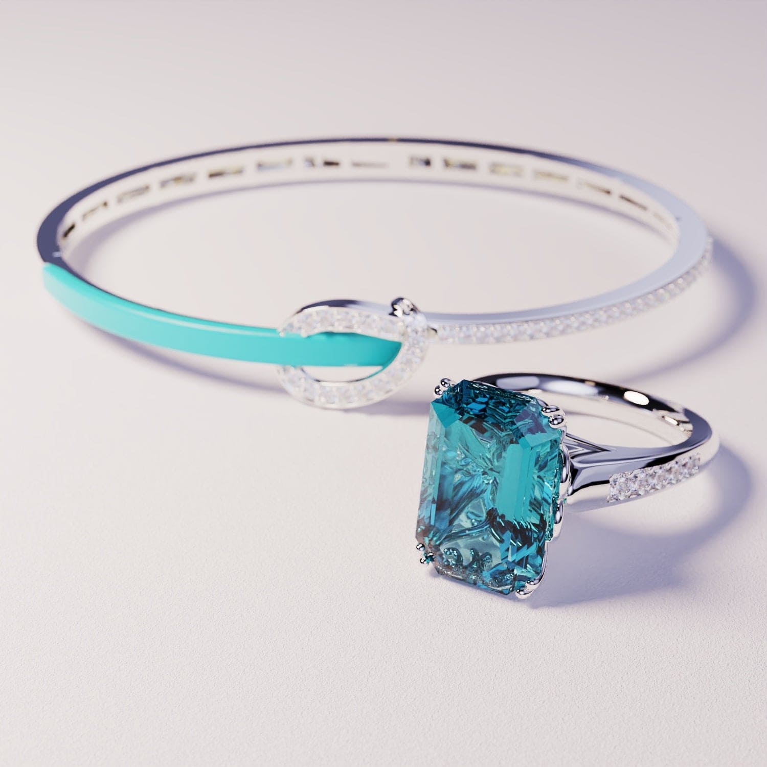 Azure Dream: Bracelet & Ring Upgrade - S925 Sterling Silver