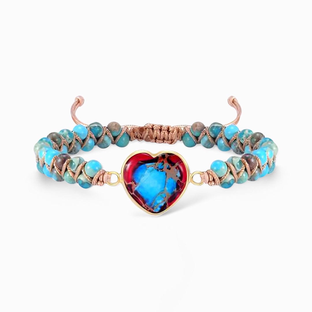 Para mi hija | Te amaré por siempre | Pulsera de corazón de jaspe