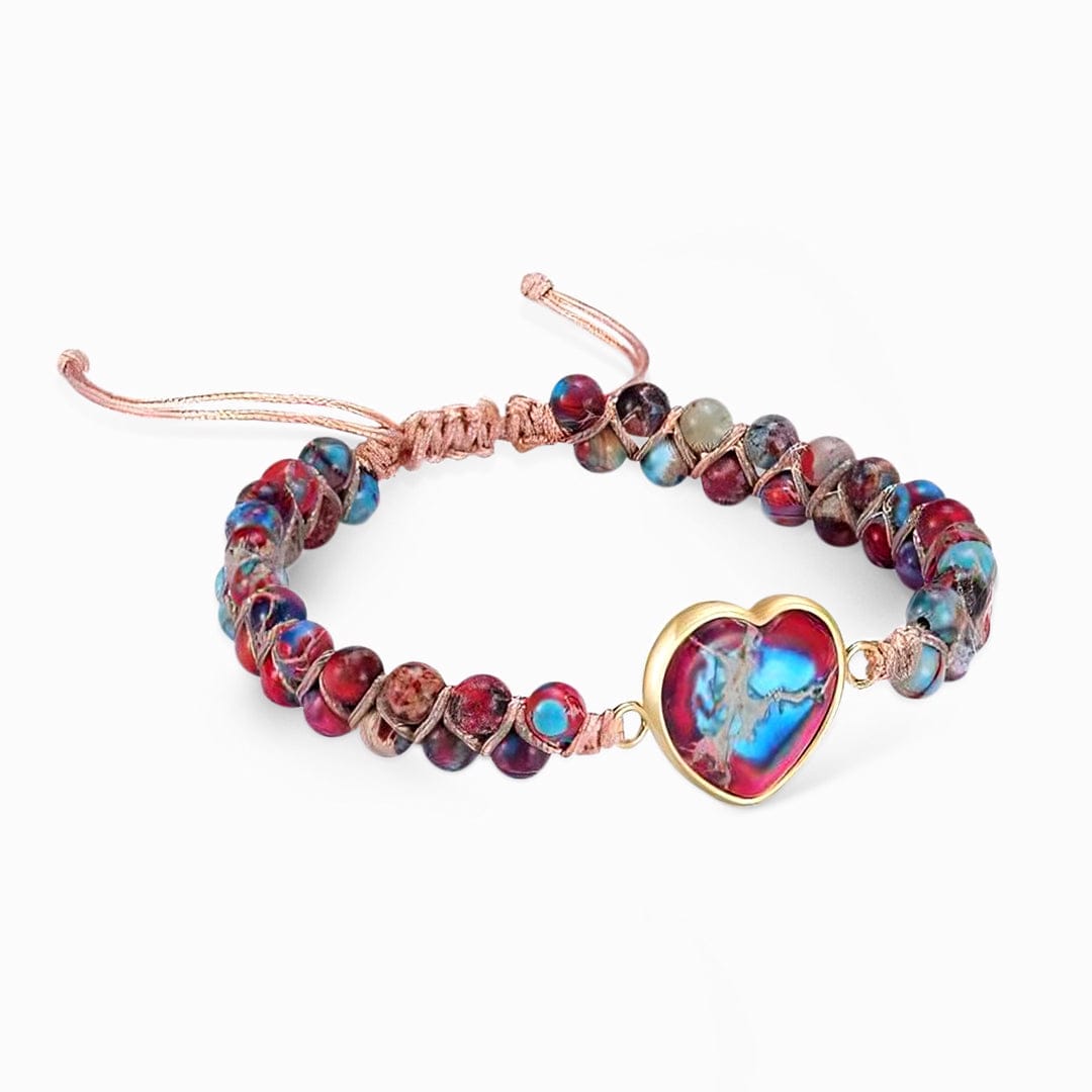 Para mi nieta | Te amaré por siempre | Pulsera de corazón de jaspe