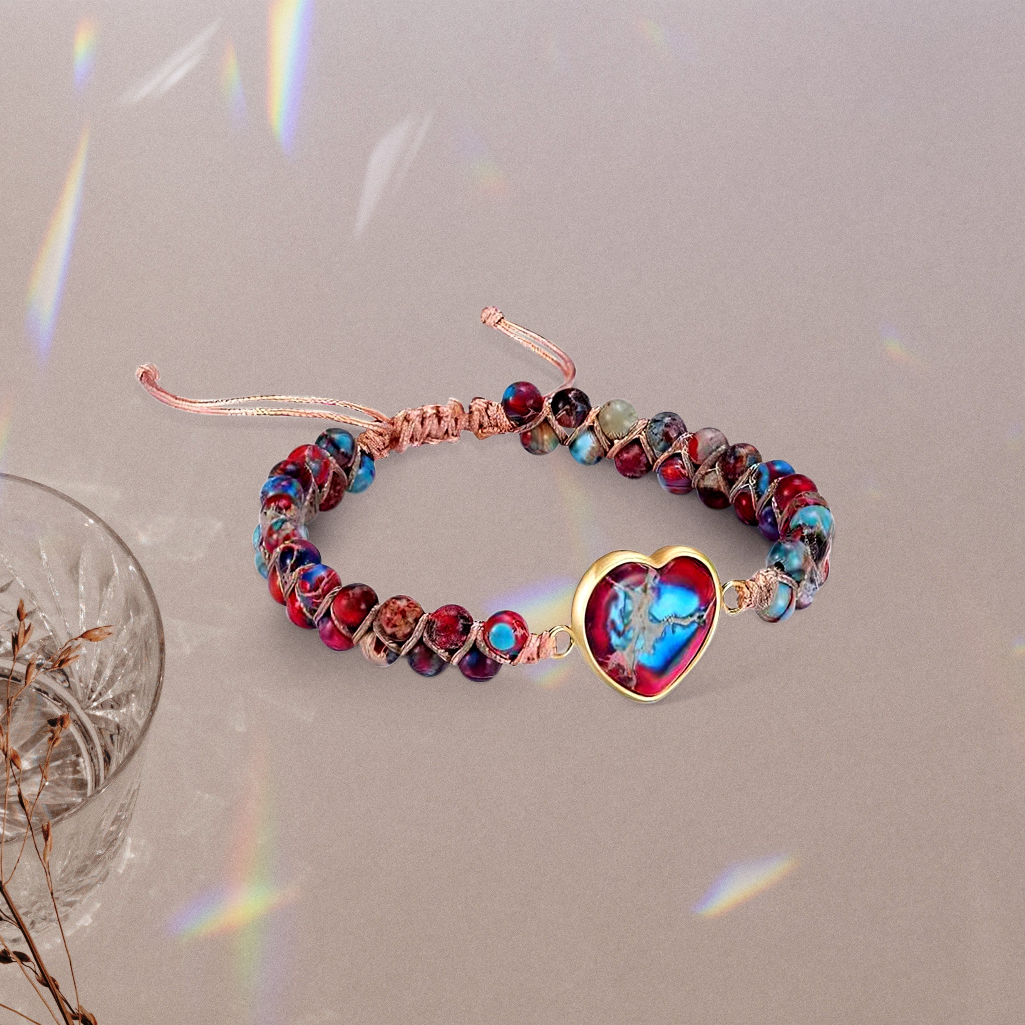 To My Granddaughter | Love You Forever | Jasper Heart Bracelet