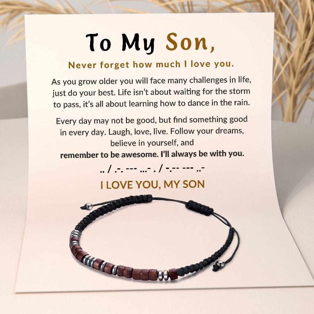 Para mi hijo | Te amo | Pulsera en código morse